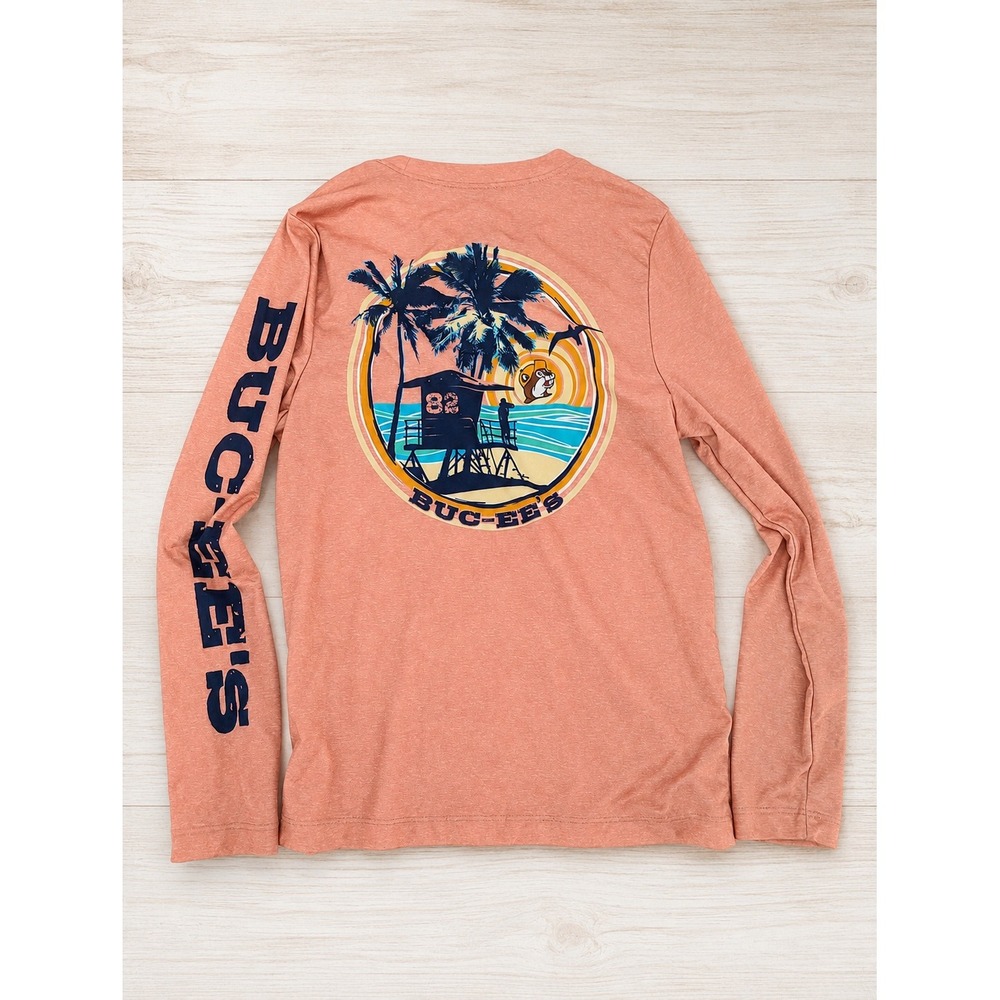 Buc-ee's Long Sleeve Shirt Kids YS Beach Graphic‎ Performance Tee